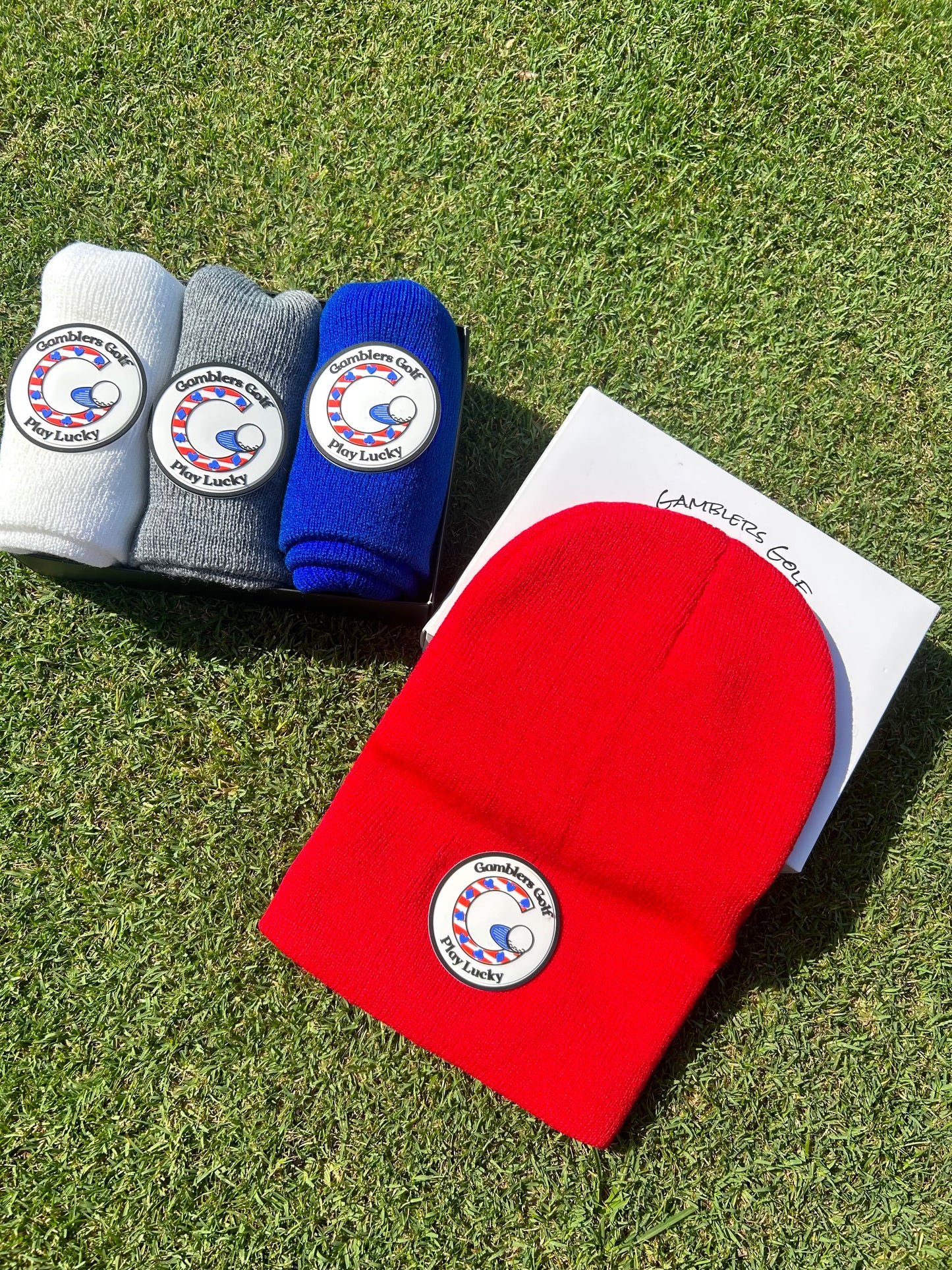 Gamblers Golf Cold Weather Red Beanie Hat