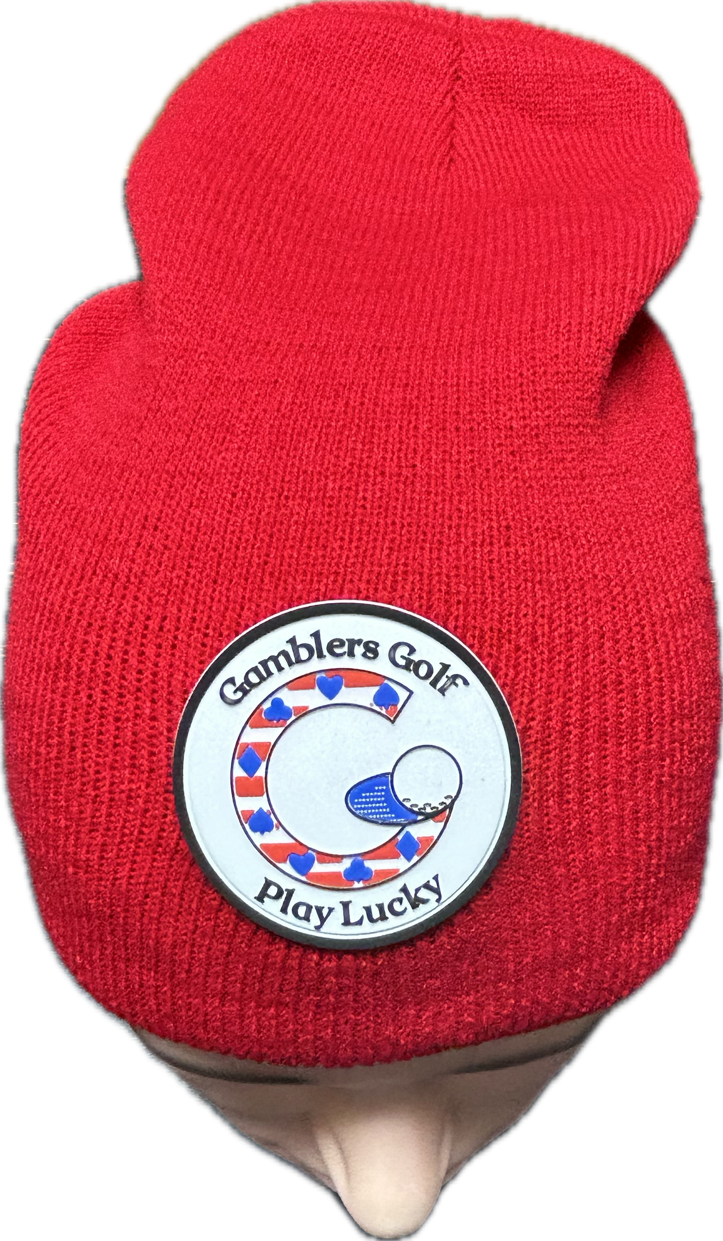 Gamblers Golf Cold Weather Red Beanie Hat