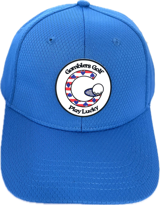 Gamblers Golf PVC Patch Royal Blue Hat